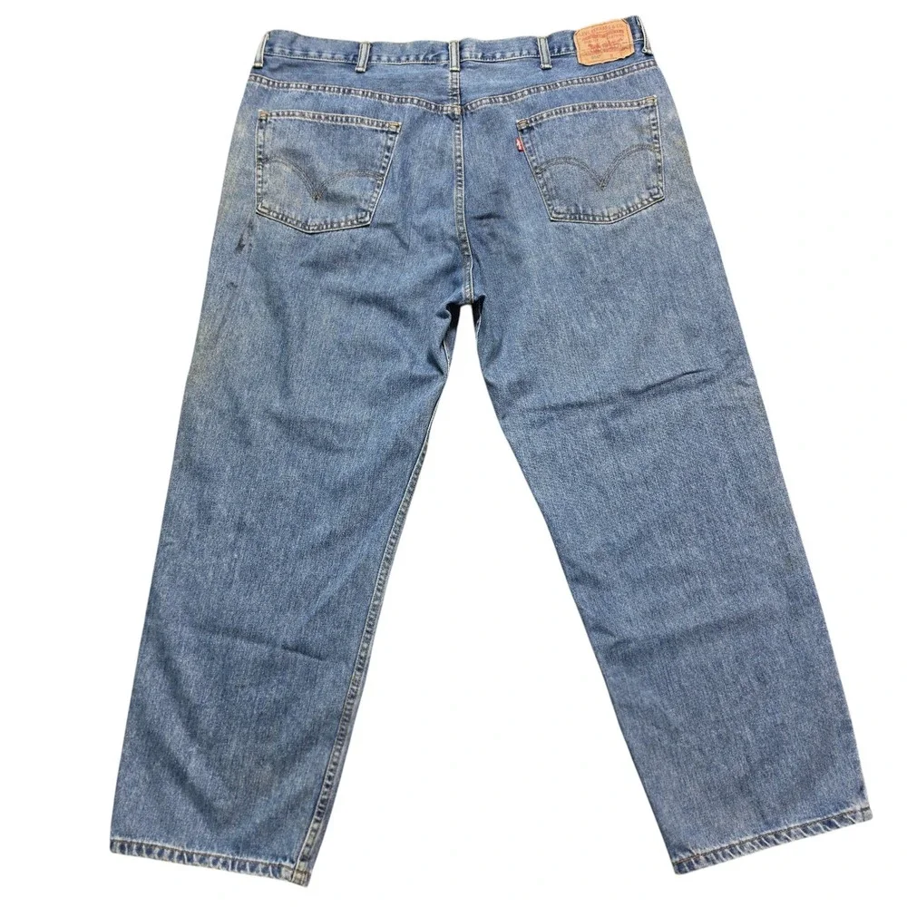 Baggy Distressed Skater Relaxed Fit 550 Denim Jeans Mens 45x29 Blue Levis